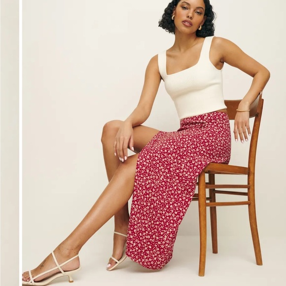 Reformation Zoe Skirt last tango - size 2 NWT - Picture 4 of 11